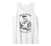 Frankenstein Tatouage Encre Et Café Drôle Monstre Tatoué Débardeur