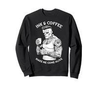 Frankenstein Tatouage Encre Et Café Drôle Monstre Tatoué Sweatshirt