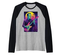 Frankenstein Vaporwave Guitare Halloween Monster années 80 Manche Raglan