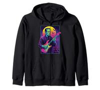 Frankenstein Vaporwave Guitare Halloween Monster années 80 Sweat à Capuche