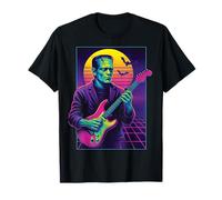 Frankenstein Vaporwave Guitare Halloween Monster années 80 T-Shirt