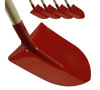 Frankfurter Lot de 3 pelles avec manche rouge - Lame robuste en acier de qualité pour le jardin, la construction et l'agriculture - La taille 5 est idéale comme écailleur pour le sable, le gravier et