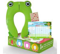 Frankie Frog Siège de toilette pliable pour tout-petits avec tableau de récompense d'apprentissage de la propreté | Pot portable pour tout-petits, siège de toilette de voyage pliable pour tout-petits