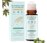 Frankincense and Castor Oil Rose Quartz Roller,Organic Cold Pressed Castor Oil Roll-On with Rose Quartz,Huile de Ricin Bio Pressee a Froid,Raffermit et Lisse Peau,Hydratant Naturel Pour Visage (1PC)