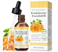 Frankincense Essential Oil 60ML Huile Essentielle d'encens 100% Pure et Naturelle pour Visage, Massage, Aromathérapie, Cheveux, Méditation