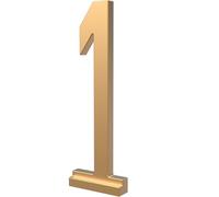 Franklin Brass Derby Numéros de maison modernes en métal « 1 » pour système personnalisé en or satiné | Plaque numéro extérieure | Panneau d'adresse personnalisé résistant à la rouille