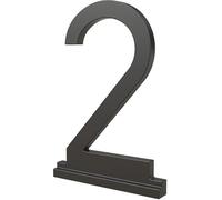 Franklin Brass Derby Numéros de maison modernes en métal « 2 » pour système personnalisé en noir mat | Plaque de numéro extérieure | Panneau d'adresse personnalisé résistant à la rouille