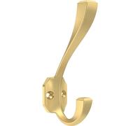 Franklin Brass Napier Lot de 4 crochets muraux doubles pour manteau et chapeau - Crochets muraux décoratifs dorés pour sac à dos, sac à main, sac, serviette - Crochets muraux décoratifs B47254K-117-C