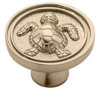 Franklin Brass Seaside Cottage Turtle PBF656-CZ-B2 Lot de 5 boutons d'armoire en bronze champagne, boutons de tiroir de cuisine, poignées de tiroir de commode, 4,6 cm ronds