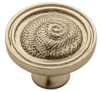 Franklin Brass Seaside Nautilus PBF660-CZ-B2 Lot de 5 boutons d'armoire de cuisine, de tiroir de commode, poignées de placard rondes de 4,5 cm en bronze champagne