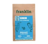 FRANKLIN - Croquettes Chat Senior - Gamme Carnivore - 65% de Poulet - Croquettes sans Céréales - Riches en Protéine - Fermeture Intégrée - Taille 9mm - 3kg