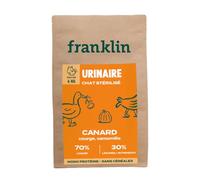 Franklin - Croquettes pour Chat Stérilisé - Gamme Bien-être - avec 70% de Canard - sans céréales - Mono-protéine - Taille 10mm - 6 kg