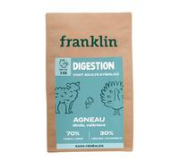 Franklin - Croquettes pour Chat Stérilisé Sensible - Gamme Bien-être - avec 70% d' Agneau et Dinde - sans céréales - Digestion Facile - Taille 10mm - 3 kg