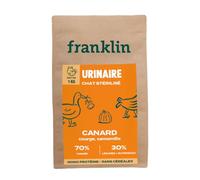 Franklin - Croquettes Urinaires pour Chat Stérilisé - Gamme Bien-être - avec 70% de Canard - sans céréales - Mono-protéine - Taille 10mm - 1 kg