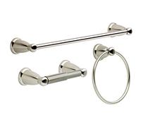Franklin Ensemble d'accessoires de salle de bain en laiton Kinla 3 pièces, nickel satiné, 3 Piece Kit