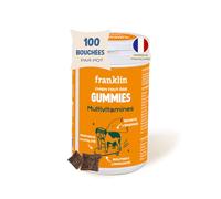 FRANKLIN - Gummies Multivitamines Chien - Peau, Pelage, immunité - 150 g | Soutient Complet - Poil Doux et Brillant - Renforce Articulations - Formule Vétérinaires - 100 Bouchées