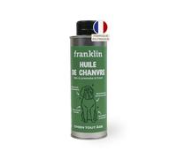 Franklin - Huile de Chanvre pour Chien - 100% Naturelle - Graines Pressée à Froid - Riche en Oméga 3 & 6 - Doseur Intégré - Fabriqué en France - 250 ML