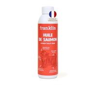 FRANKLIN - Huile de Saumon pour Chien - Complément Alimentaire - Riche en Oméga 3 et 6 - Soins Peau, Pelage et Articulations - 100% Naturelle - 250 ML