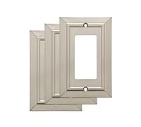 Franklin Laiton W35219 m-sn-c classique Architecture Unique Décorateur plaque de plaque murale/Switch/Coque 3 Pack nickel satiné