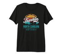 Franklin North Carolina Retro Great Smoky Mountains Sun T-Shirt Haut de Gamme