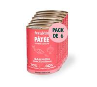 FRANKLIN - Patée pour Chien - Lot 6x400g - 70% de Saumon et Dinde - Riche en Protéines - Contrôle du Poids - Brillance du Poils - Digestion Facile