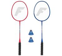 Franklin Sports 2 Player Badminton Remplacement Set - 2 Racquets de badminton et 2 navettes - Adults and Kids Backyard Game - Red Blue Stars One