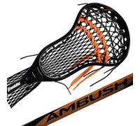 Franklin Sports Ambush Lacrosse Stick Bâtons de Crosse Mixte Adolescent, Noir/Orange, 66 cm