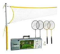 Franklin Sports Ensemble de Badminton - Filet de Badminton pour la Plage et Le Jardin - Raquettes et Volants Inclus - Jeu de Badminton Portable pour 4 Joueurs - Famille
