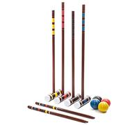 Franklin Sports Ensemble de croquet - Comprend des maillets en bois de croquet, des boules toutes saisons, des piquets en bois et des guichets en métal - Étui de transport inclus - Démarreur
