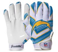 Franklin Sports Gants récepteur pour Jeunes, NFL Los Angeles Chargers, Blanc, Taille M