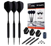 Franklin Sports Jeu de fléchettes à Pointe en Acier de 20 g - Prêt pour Salle de Jeu avec ailettes Standard, ailettes Fines, aiguiseur de Pierre, Nylon et Aluminium - Parfait pour s'amuser en Famille