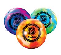 Franklin Sports Lot de 3 balles de Hockey NHL - No Bounce Outdoor Street + Roller - Taille Officielle - Couleurs Assorties