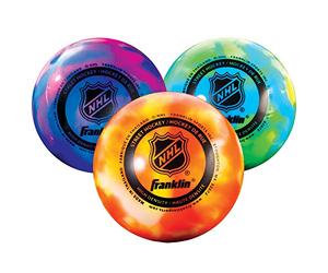 Franklin Sports Lot de 3 balles de Hockey NHL - No Bounce Outdoor Street + Roller - Taille Officielle - Couleurs Assorties