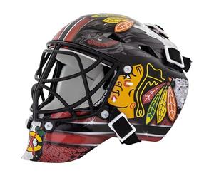 Franklin Sports, Mini Casque de Gardien avec Logo de la NHL, Chicago Blackhawks