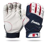 Franklin Sports MLB Gants de frappeur - 2nd Skinz Gants de batteur de baseball et softball, bleu marine, XL pour adulte