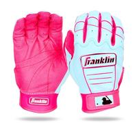 Franklin Sports MLB Gants de frappeur de baseball - CFX Pro Paire de gants de frappeur pour adultes et jeunes - Équipement de baseball + softball - Cuir de qualité professionnelle - Rose/bleu Caroline