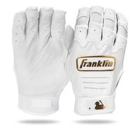 Franklin Sports MLB Paire de Gants de frappeur CFX Pro pour Homme et Jeune - Baseball + Softball - Blanc/doré - Adulte L
