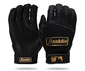 Franklin Sports MLB Pro Classic Paire de Gants de Frappe pour Adulte Noir/doré Taille S