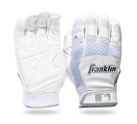 Franklin Sports MLB Shok-Sorb X Paire de gants de batteur pour adulte Blanc/chromé Taille M