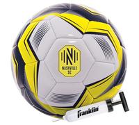 Franklin Sports MLS Nashville FC Ballon de Football Officiel Taille 5 Coque Souple résistante à l'abrasion Taille et Poids Officiels Pompe à air Incluse