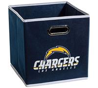 Franklin Sports NFL Los Angeles Chargers Collapsible Storage Bin NFL Folding Cube Storage Container Fits Bin Organizers Fabric NFL Team Storage Cube One Size, 11" x 11"