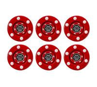 Franklin Sports Pro Commander Roller Hockey Palets Rue Mixte Adolescent, Rouge, 6 Pucks