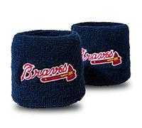 Franklin Sports Team Sweat Wristband Atlanta Braves Baseball Sudation avec Logo MLB - Idéal pour Les Costumes et Les Uniformes - Paire de Bracelets Adulte Unisexe, Spécifique à l'équipe, Taille Unique