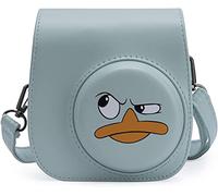 Frankmate Caméra Housse Compatible avec Appareil Photo Instantanés Instax Mini 11, Pochette Appareil Photo Sacoche Rangement Protection Cuir PU Lisse avec Bandoulière et Poche (Joli Canard)