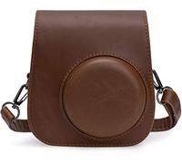 Frankmate Caméra Housse Compatible avec Appareil Photo Instantanés Instax Mini 11, Pochette Appareil Photo Sacoche Rangement Protection Cuir PU Lisse avec Bandoulière et Poche (Marron)