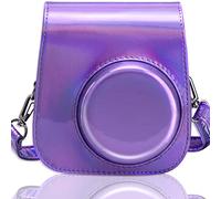 Frankmate Caméra Housse Compatible Fujifilm Instax Mini 11 Appareil Photo Instantané - Sac de Caméra en Cuir Voyage Caméra Case Sac avec bandoulière Amovible (Violet Magique)