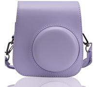 Frankmate Caméra Housse Compatible Fujifilm Instax Mini 11 Appareil Photo Instantané - Sac de Caméra en Cuir Voyage Caméra Case Sac avec bandoulière Amovible (Violet)
