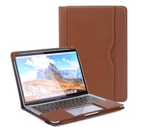Frankmate Compatible avec MacBook Pro 13", étui en cuir synthétique pour MacBook M2 M1, 2024 2023, 2022-2016 A2338 A2289 A2251 A2159 A1989 A1708 A1706, avec poche d'aération pour béquille