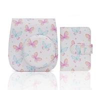 Frankmate Étui pour Appareil Photo instantané Compatible avec Fujifilm Instax Mini 11/9/8/8+ Sac en Cuir PU avec Poche et bandoulière réglable Mini Album Photo