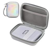 Frankmate Petite coque rigide de transport pour imprimante Fujifilm Instax Mini Link Smart Phone Printer Housse de protection EVA Sac de rangement Voyage Cable Case (Argent éclatant)